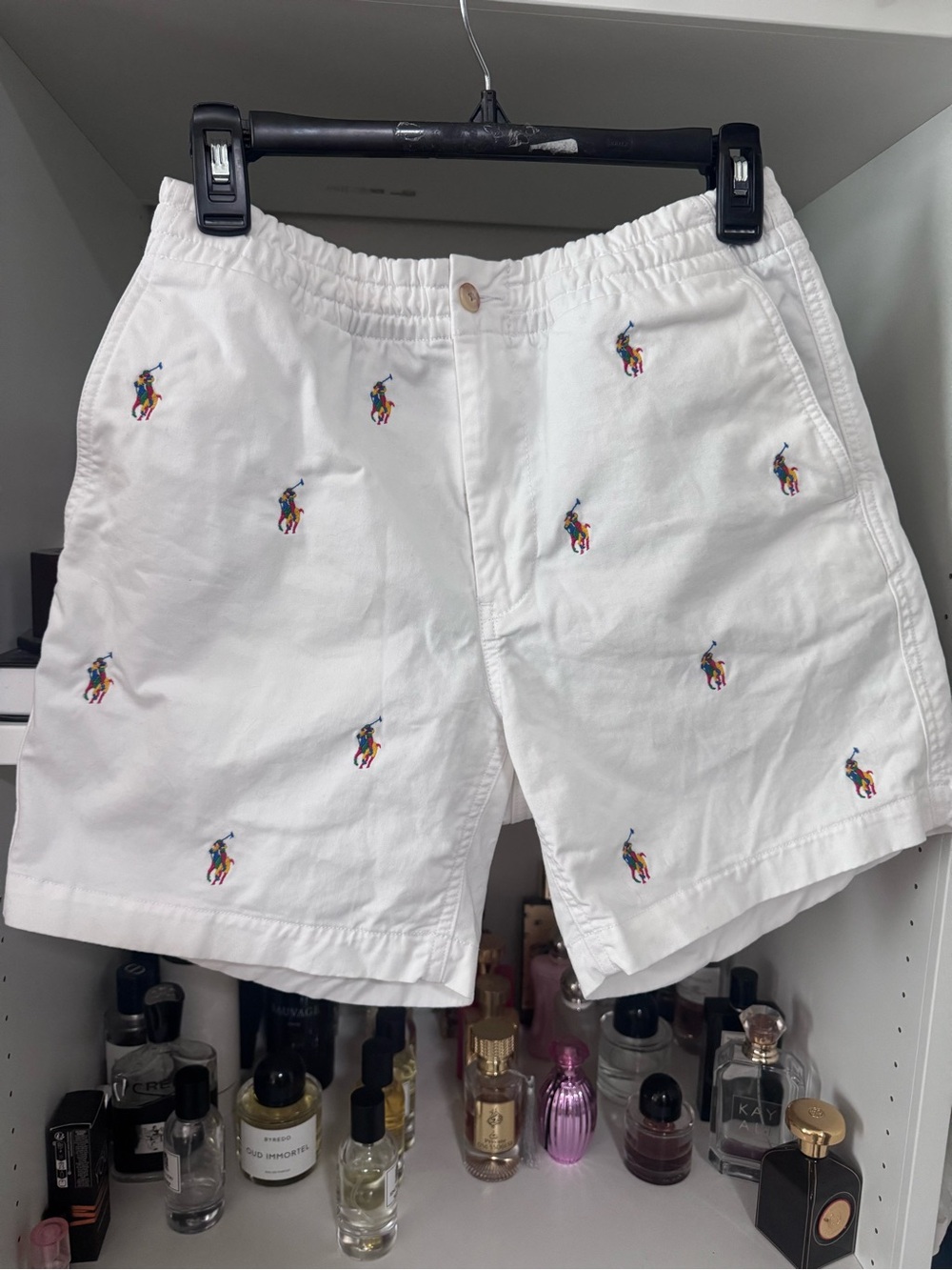 Ralph Lauren Women White Embroidered Polo Cotton Shorts logo all over - Picture 5 of 7